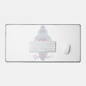 Gepersonaliseerde Schattigee Kawaii Bunny Ornament Bureaumat (Keyboard & Muis)