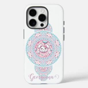 Gepersonaliseerde Schattigee Kawaii Bunny Ornament iPhone 16 Pro Hoesje