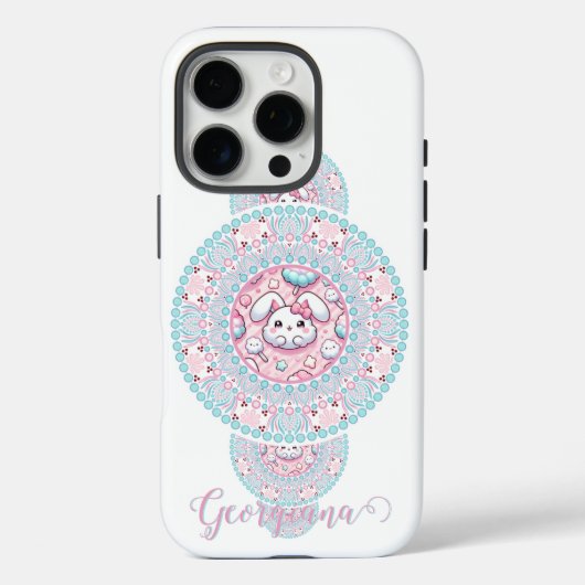 Gepersonaliseerde Schattigee Kawaii Bunny Ornament Case-Mate iPhone Case (Achterkant)