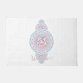 Gepersonaliseerde Schattigee Kawaii Bunny Ornament Deurmat (Voorkant)