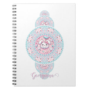 Gepersonaliseerde Schattigee Kawaii Bunny Ornament Notitieboek