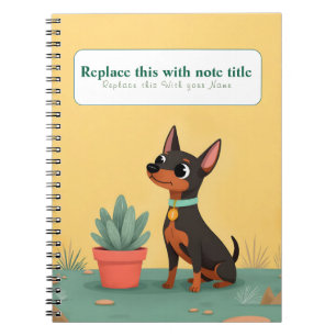 Gepersonaliseerde Schattigee Kawaii Dog Notitieboe Notitieboek