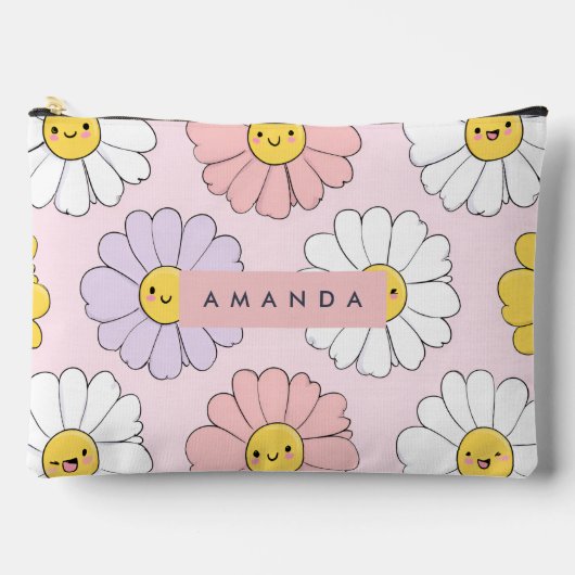 Gepersonaliseerde Schattigee Kawaii Pastel Daisy F Etui (Voorkant)