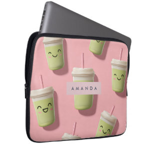 Gepersonaliseerde Schattigee Kawaii Pastel Smoothi Laptop Sleeve