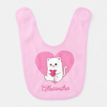 Gepersonaliseerde Schattigee Kawaii Roze Hart Katt