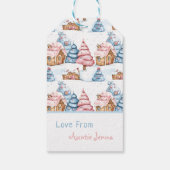 Gepersonaliseerde Schattigee Kerst Gingerbread Hou Cadeaulabel (Achterkant)