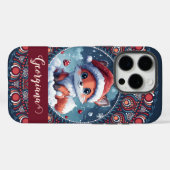 Gepersonaliseerde Schattigee Kerst Kawaii Fox Dot  Case-Mate iPhone Case (Achterkant (horizontaal))