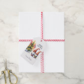 Gepersonaliseerde Schattigee Kerstboom & Gnome Par Cadeaulabel (Met Touw)