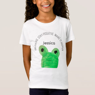Gepersonaliseerde Schattigee kikker inspirerend qu T-shirt