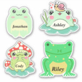 Gepersonaliseerde Schattigee kikker Stickers (Voorkant)