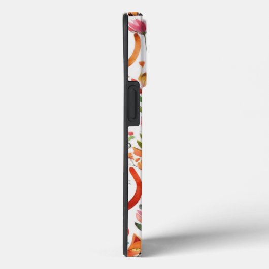 Gepersonaliseerde Schattigee Kittens en bloemenpat Case-Mate iPhone Case (Achterkant / Rechts)