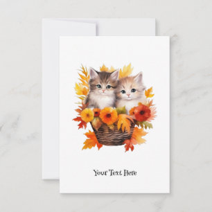 Gepersonaliseerde Schattigee Kittens Katten in Man Bedankkaart