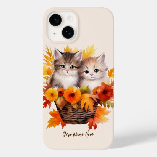 Gepersonaliseerde Schattigee Kittens Katten in Man Case-Mate iPhone Case (Achterkant)