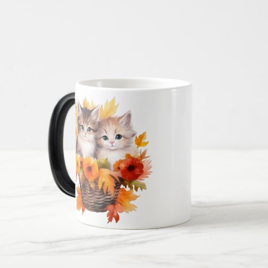 Gepersonaliseerde Schattigee Kittens Katten in Man Magische Mok (Voorkant links)