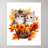 Gepersonaliseerde Schattigee Kittens Katten in Man Poster (Voorkant)