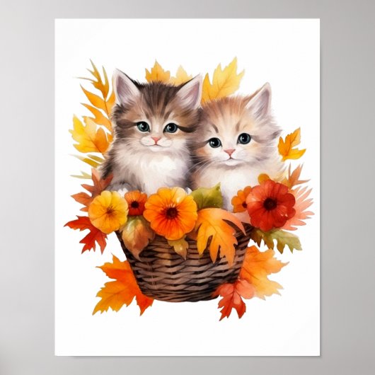 Gepersonaliseerde Schattigee Kittens Katten in Man Poster (Voorkant)
