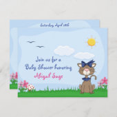 Gepersonaliseerde Schattigee Kitty Cat Baby shower Kaart (Voorkant / Achterkant)