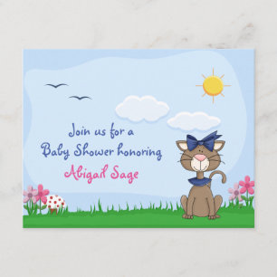 Gepersonaliseerde Schattigee Kitty Cat Baby shower Kaart