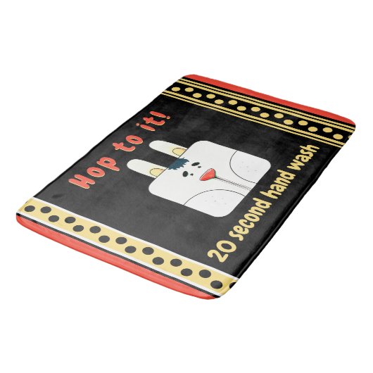 Gepersonaliseerde Schattigee konijnengezicht en po Badmat (Gekanteld)