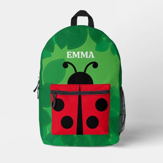 Gepersonaliseerde Schattigee Lady Bug Rugzak (Voorkant)