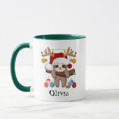 Gepersonaliseerde Schattigee Luiaard, Kerstmuts, K Mok (Links)