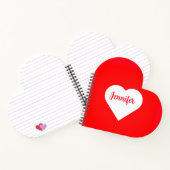 Gepersonaliseerde Schattigee minimalistische rode  Notitieboek (Binnen)