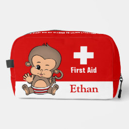 Gepersonaliseerde Schattigee Monkey EHBO Kit Bag Toilettasje