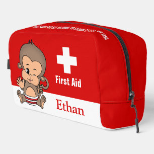 Gepersonaliseerde Schattigee Monkey EHBO Kit Bag Toilettasje