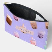 Gepersonaliseerde Schattigee Paarse Pastel Bubble Etui (Open)