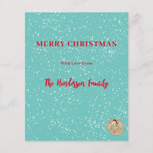 Gepersonaliseerde Schattigee Pangolin Kerstbudget (Achterkant)