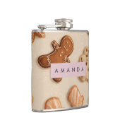 Gepersonaliseerde Schattigee pastel Gingerbread Co Heupfles (Rechts)