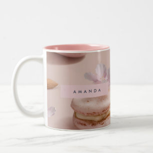 Gepersonaliseerde Schattigee Pastel Macaron Amande Tweekleurige Koffiemok