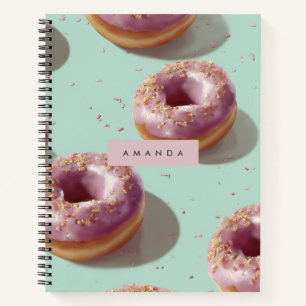 Gepersonaliseerde Schattigee Pasteldonuts & Sprink Notitieboek