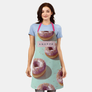 Gepersonaliseerde Schattigee Pasteldonuts & Sprink Schort