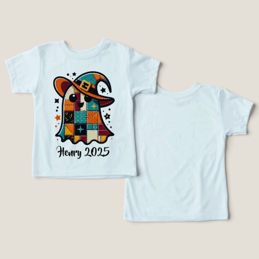 Gepersonaliseerde Schattigee Patchwork Ghost Hallo (Ontwerp Voorkant & Achterkant)