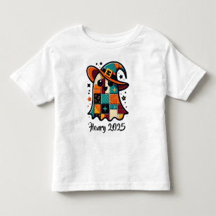 Gepersonaliseerde Schattigee Patchwork Ghost Hallo Kinder Shirts