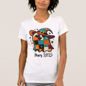 Gepersonaliseerde Schattigee Patchwork Ghost Hallo T-shirt (Voorkant)