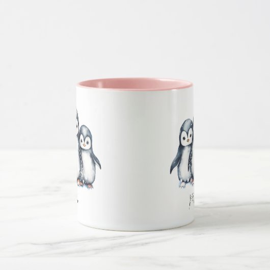 Gepersonaliseerde Schattigee Pinguïn Mok (Midden)