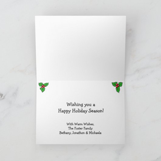 Gepersonaliseerde Schattigee pinguïn op winterdag  Kaart (Binnen)