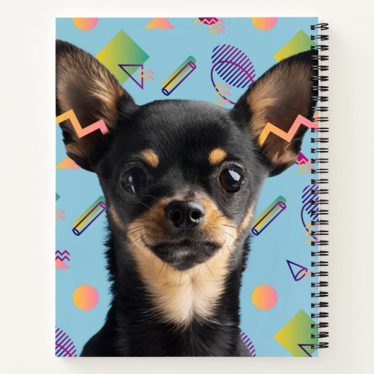 Gepersonaliseerde Schattigee Puppy Dog Pattern Not Notitieboek (Achterkant)