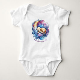 Gepersonaliseerde Schattigee puppy slapen op de ma Romper