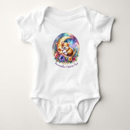 Gepersonaliseerde Schattigee puppy slapen op de ma Romper