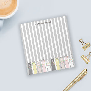 Gepersonaliseerde Schattigee Retro Kleurrijke Lama Notitieblok