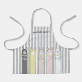 Gepersonaliseerde Schattigee Retro Kleurrijke Llam Schort (Voorkant)