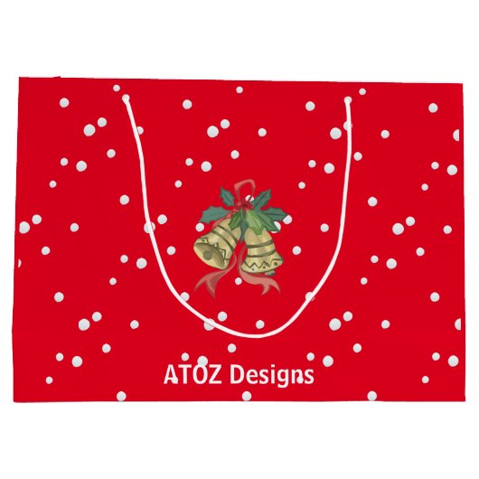 Gepersonaliseerde Schattigee rode vrolijke kerst J Groot Cadeauzakje (Achterkant)