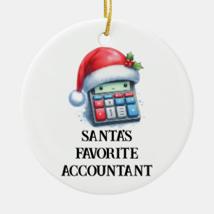 Gepersonaliseerde Schattigee Santa's favoriete acc Keramisch Ornament