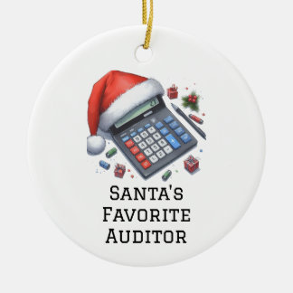 Gepersonaliseerde Schattigee Santa's favoriete aud Keramisch Ornament