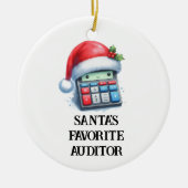 Gepersonaliseerde Schattigee Santa's favoriete aud Keramisch Ornament (Voorkant)