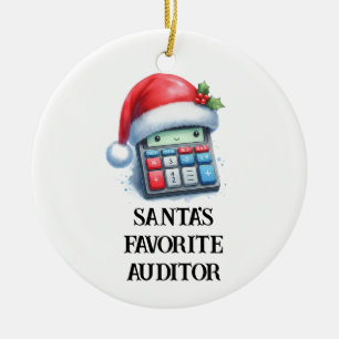 Gepersonaliseerde Schattigee Santa's favoriete aud Keramisch Ornament