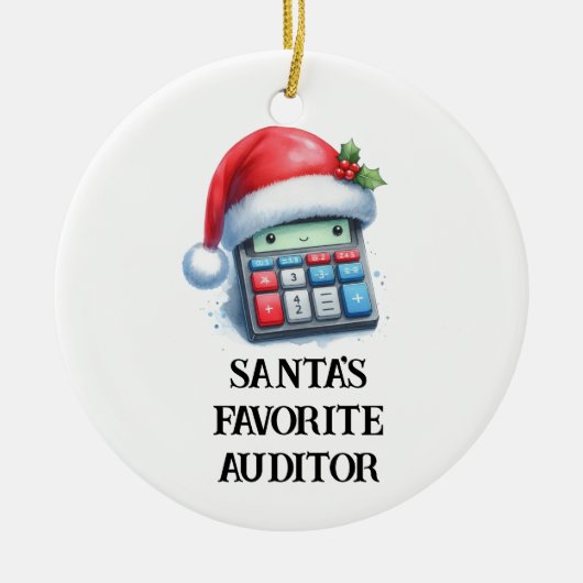 Gepersonaliseerde Schattigee Santa's favoriete aud Keramisch Ornament (Voorkant)